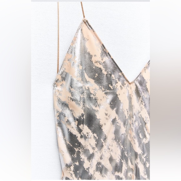 RARE METALLIC PRINT SLIP DRESS - Picture 9 of 17